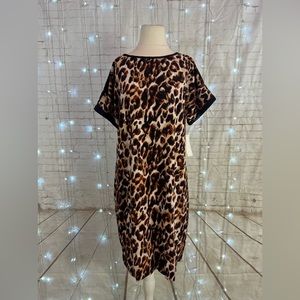 Gibson Latimer Leopard Print Midi Dress